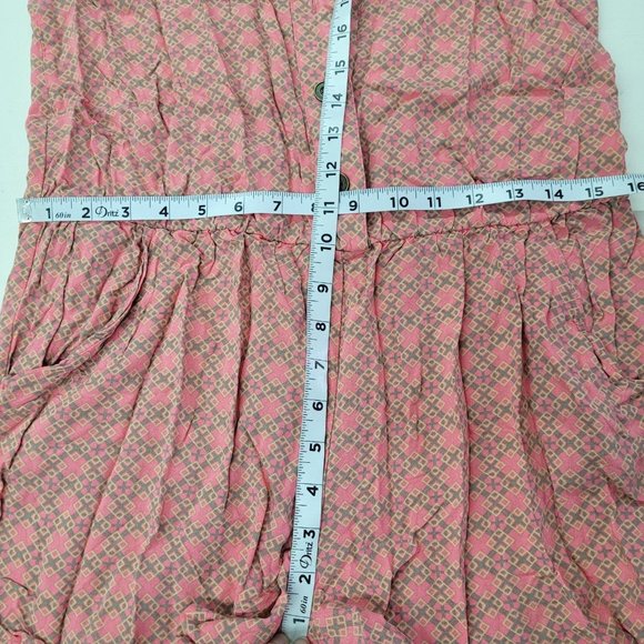 Matilda Jane Solstice Romper Womens M Pink Floral Print Contrast Rayon Pockets - Picture 10 of 12